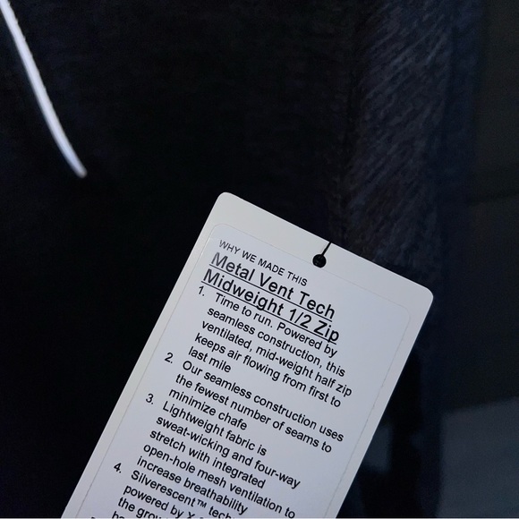 NWT Lululemon Mens Metal Vent Tech Midweight 1/2 Zip RQXY GREY SIZE M - Picture 2 of 3